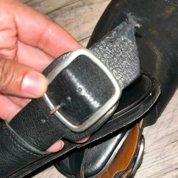 Franco Boschi size 37 Black Soft Leather Ankle Strap Causal Sandal - Picture 4 of 7